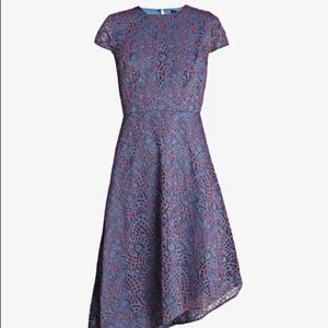 Banana Republic Eyelet/Lace Blue/Red Asymmetrical